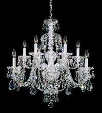 Schonbek 1870 3601-211H - Sterling 12 Light 120V Chandelier in Aurelia with Clear Heritage Handcut Crystal