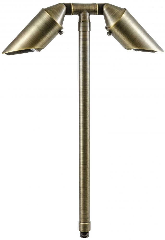 CAST BRASS PATH LIGHT 2 X 5W LED MR-16 12V