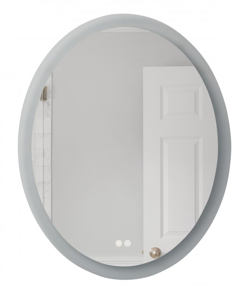 30" x 24" x 1.8" Oval LED Mirror, defogger & dimmer, 3000K/4000K/5000K