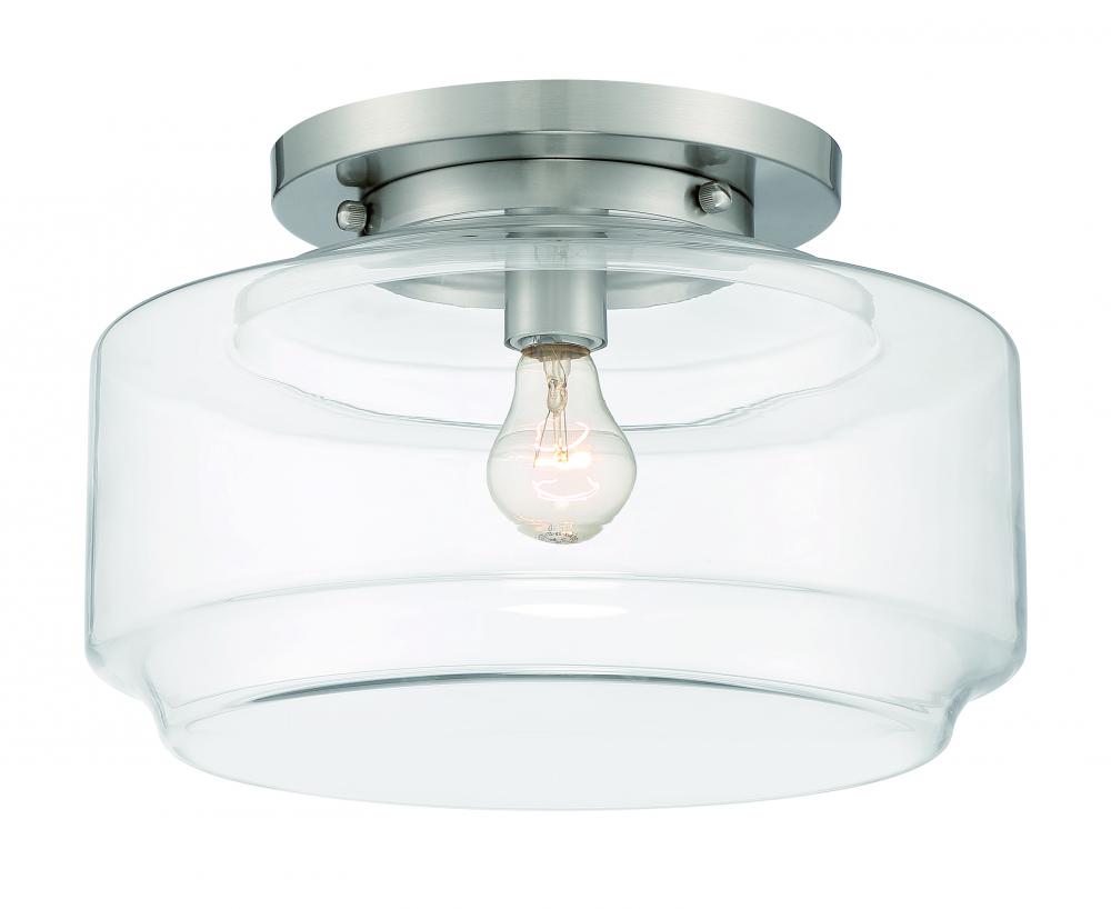 Peri 1 Light 14" Flushmount in Brushed Polished Nickel