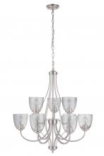 Craftmade 49929-BNK - Serene 9 Light Chandelier in Brushed Polished Nickel