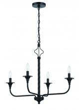 Craftmade 57024-FB - Jolenne 4 Light Chandelier in Flat Black