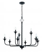 Craftmade 57029-FB - Jolenne 9  Light Two-Tier Chandelier in Flat Black