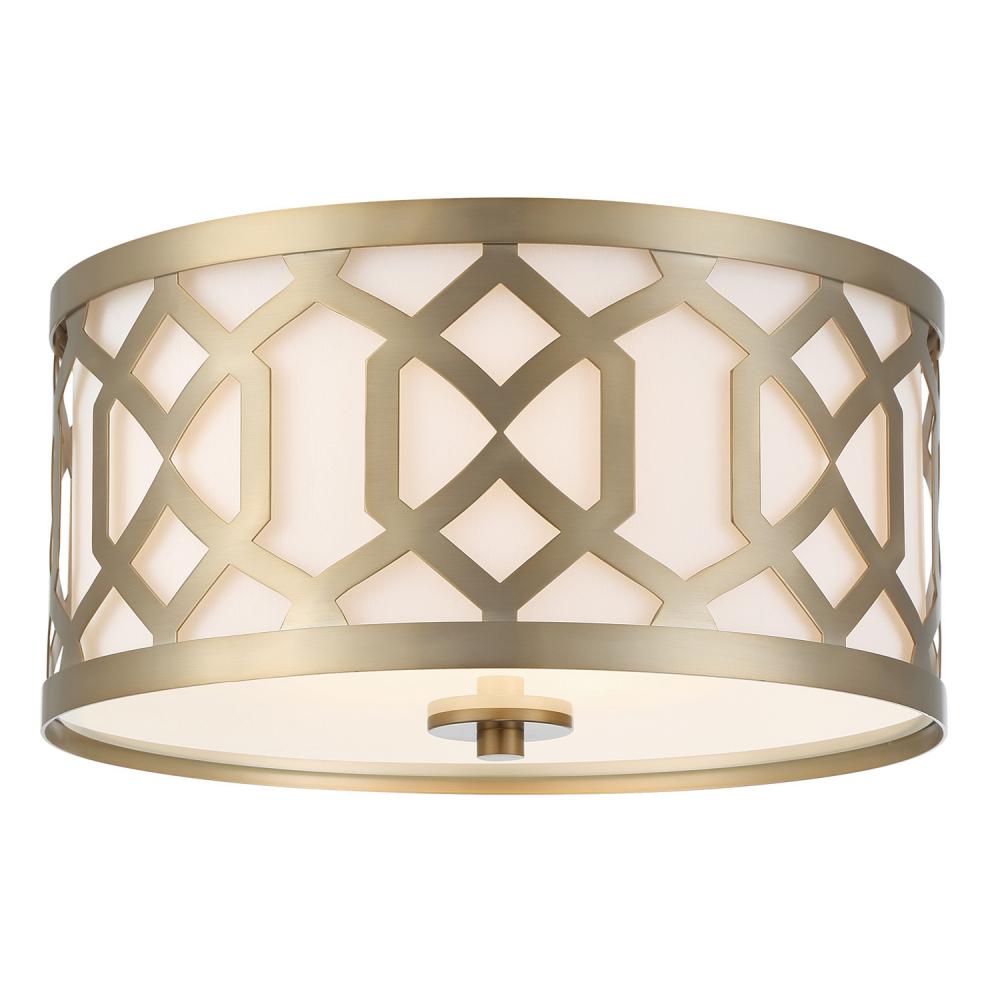 Libby Langdon for Crystorama Jennings 3 Light Aged Brass Flush Mount