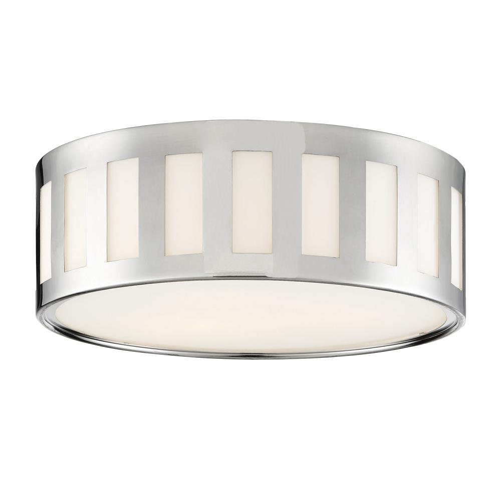 Kendal 3 Light Polished Nickel Flush Mount