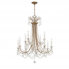 Crystorama KAR-90912-AG-CL-MWP - Karrington 12 Light Aged Brass Chandelier