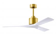 Matthews Fan Company NK-BRBR-MWH-52 - Nan 6-speed ceiling fan in Brushed Brass finish with 52” solid matte white wood blades