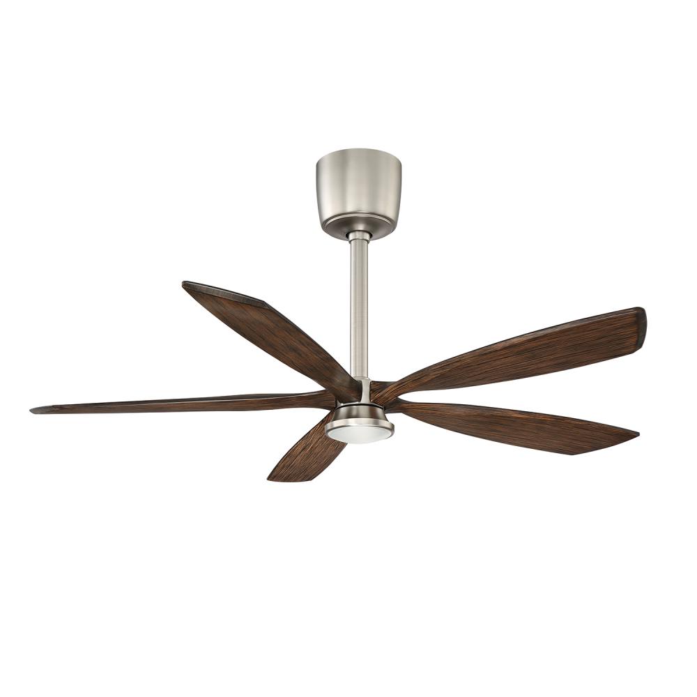 PHANTOM 54 in. LED Satin Nickel & Dark Maple Ceiling Fan with DC motor