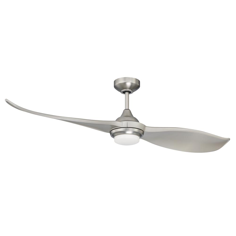 DEUCE 52 in. LED Satin Nickel DC motor Ceiling Fan