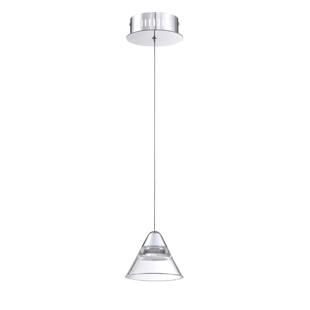 GEO 1-Light Chrome LED Pendant