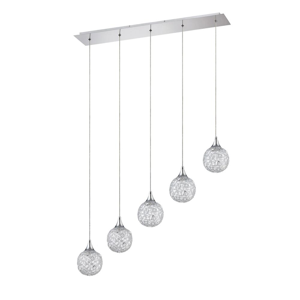 SOLARO series 5-Light Chrome Pendant Bar