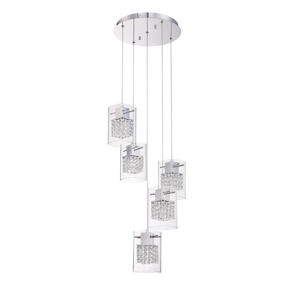 Politan series 5-Light Chrome Pendant Pan