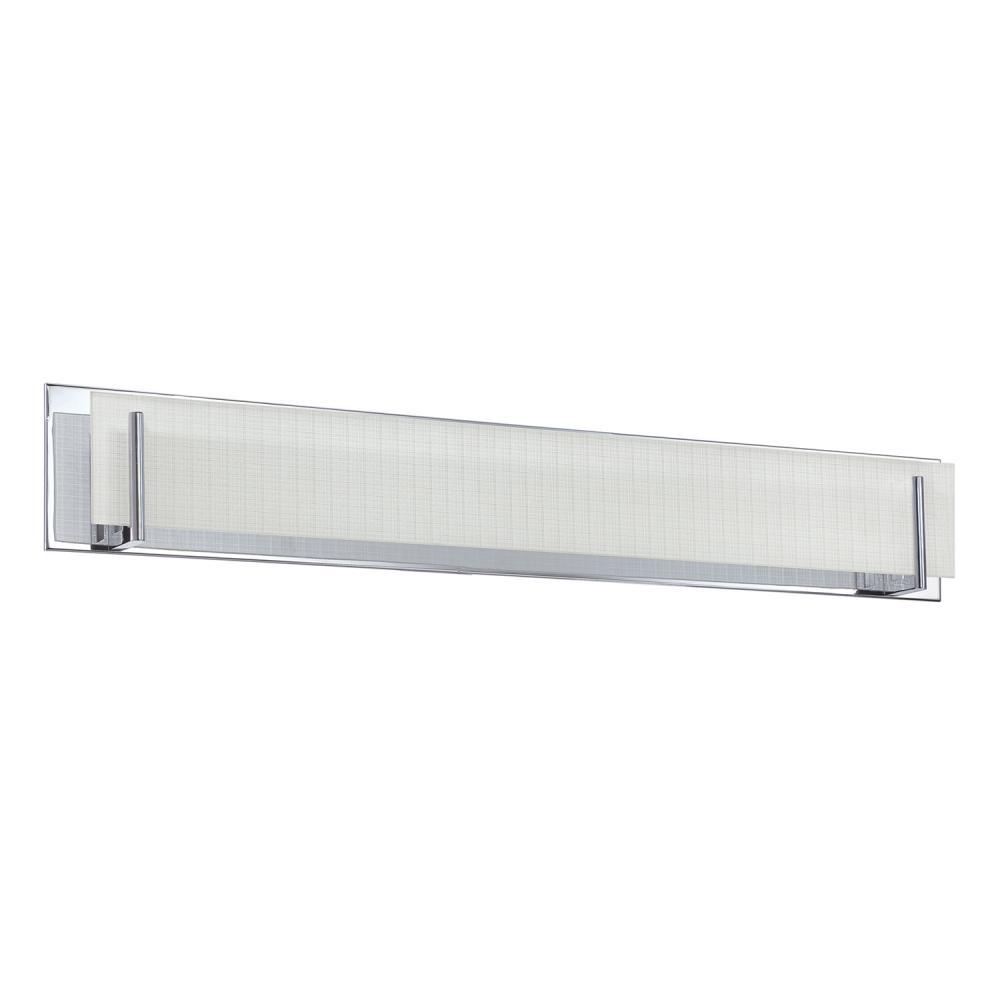 Aurora 7-Light Chrome Vanity Light with Linen Glass