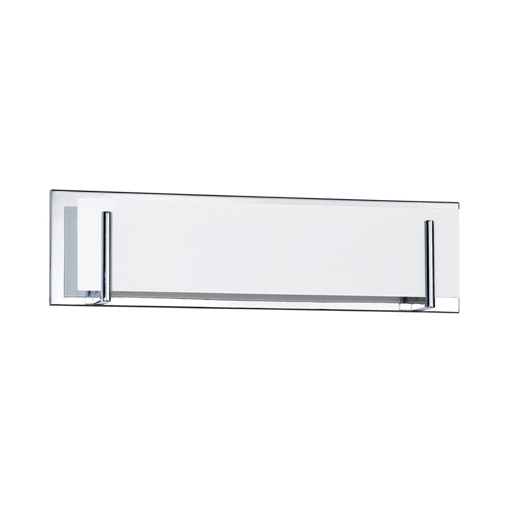 Aurora 4-Light Chrome Vanity Light with White Glass