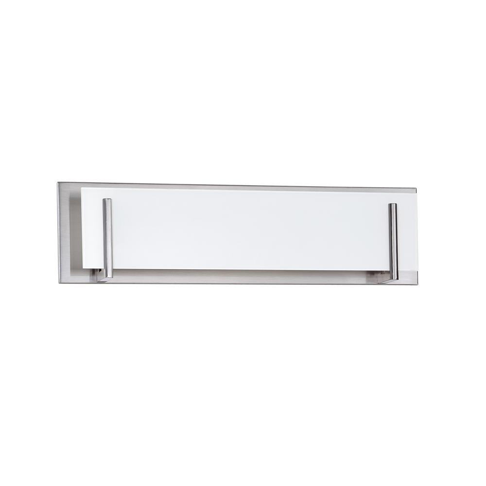 Aurora 4-Light Satin Nickel Vanity Light with White Glass