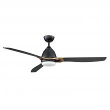 Kendal AC21852-BLK/NAB - ERIS 52 in. LED Black & New Aged Brass Ceiling Fan