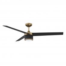 Kendal AC22656-OCB/BLK - TRILON 56 in. LED Oilcan Brass & Black Ceiling Fan