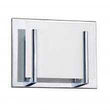 Kendal VF2400WH-1L-CH - Aurora 1-Light Chrome Vanity Light with White Glass