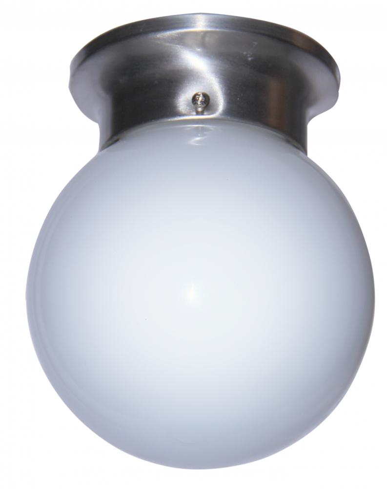 Dash 6 Flush Mount Globe Ceiling Light with Pull Chain : 3606P WH