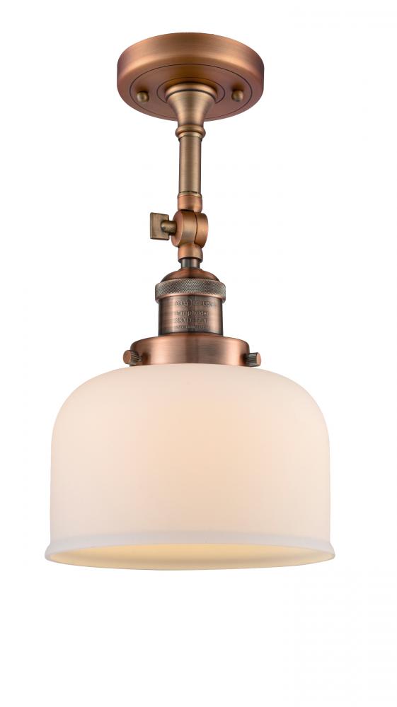 Bell - 1 Light - 8 inch - Antique Copper - Semi-Flush Mount