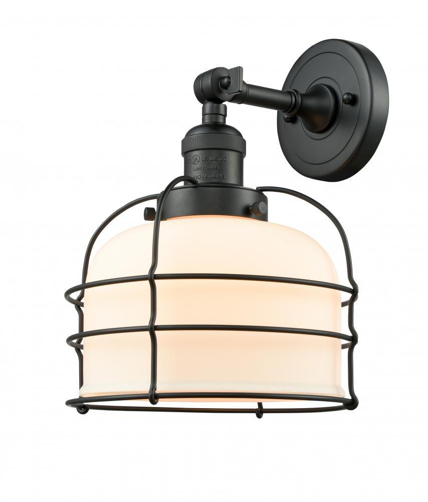 Bell Cage - 1 Light - 9 inch - Matte Black - Sconce