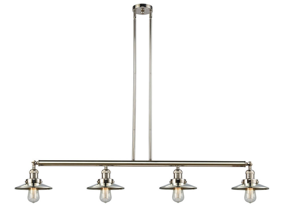 Railroad - 4 Light - 53 inch - Polished Nickel - Stem Hung - Island Light