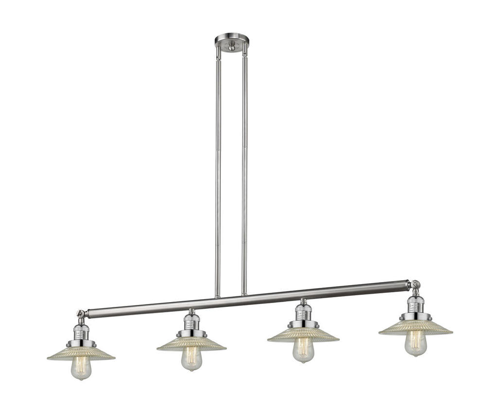 Halophane - 4 Light - 53 inch - Brushed Satin Nickel - Stem Hung - Island Light