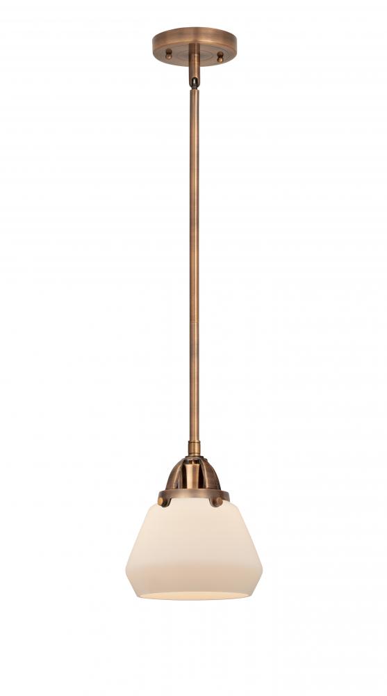 Fulton - 1 Light - 7 inch - Antique Copper - Cord hung - Mini Pendant