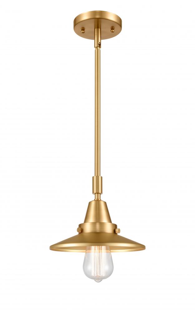 Railroad - 1 Light - 8 inch - Satin Gold - Mini Pendant