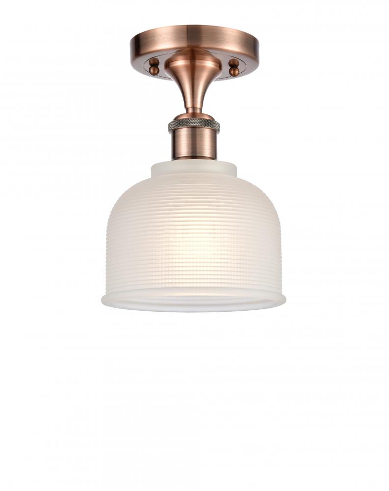 Dayton - 1 Light - 6 inch - Antique Copper - Semi-Flush Mount