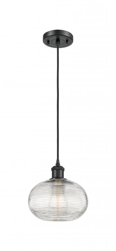 Ithaca - 1 Light - 8 inch - Matte Black - Cord hung - Mini Pendant