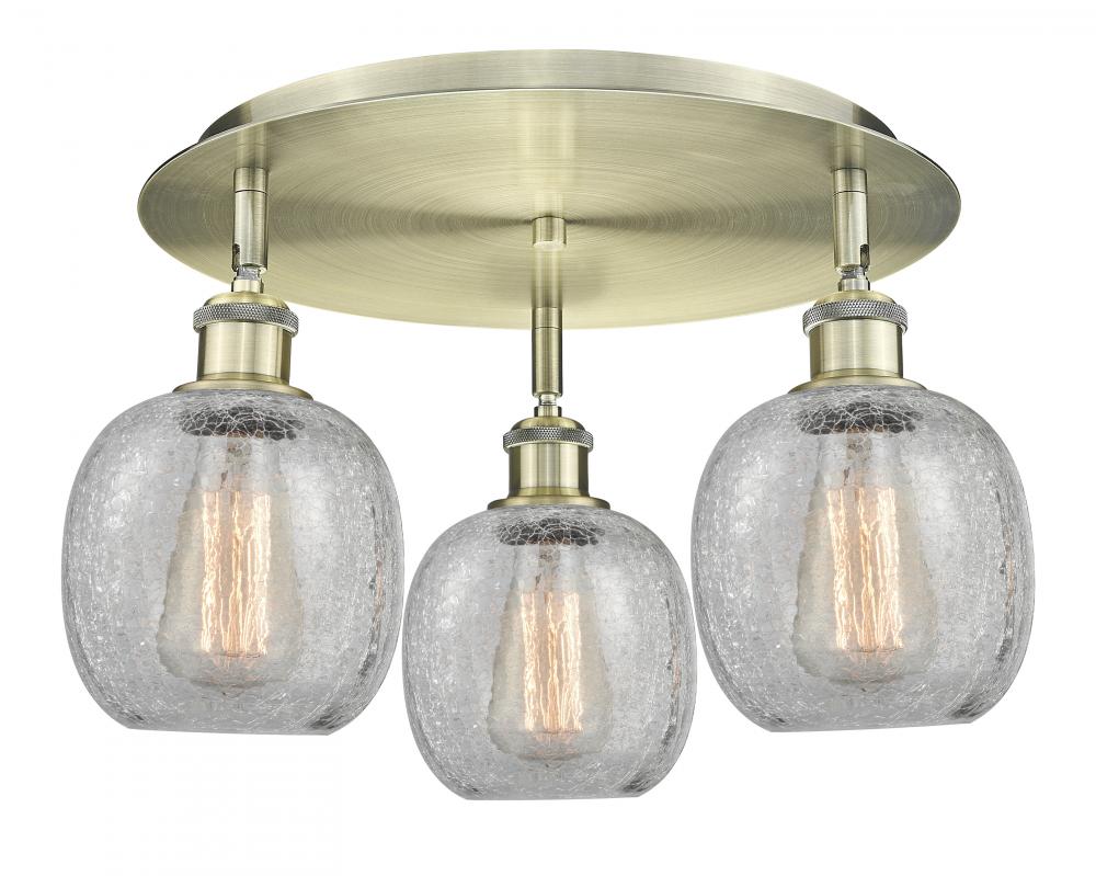 Belfast - 3 Light - 18 inch - Antique Brass - Flush Mount