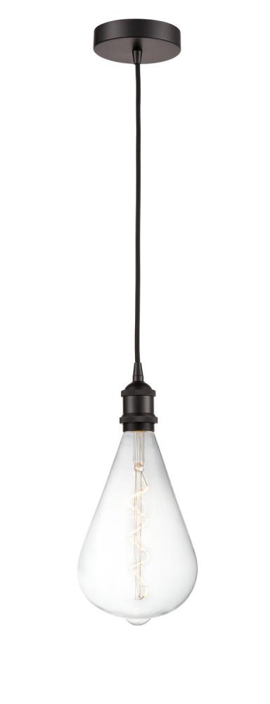 Edison - 1 Light - 7 inch - Oil Rubbed Bronze - Cord hung - Mini Pendant