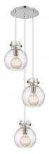 Innovations Lighting 113-410-1PS-PN-G410-8SDY - Newton Sphere - 3 Light - 16 inch - Polished Nickel - Cord hung - Multi Pendant