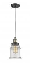 Innovations Lighting 201C-BAB-G182 - Canton - 1 Light - 6 inch - Black Antique Brass - Cord hung - Mini Pendant