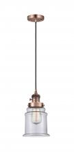 Innovations Lighting 201CSW-AC-G182 - Canton - 1 Light - 6 inch - Antique Copper - Cord hung - Mini Pendant