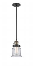 Innovations Lighting 201CSW-BAB-G182S - Canton - 1 Light - 5 inch - Black Antique Brass - Cord hung - Mini Pendant