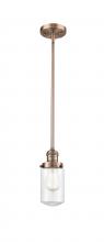 Innovations Lighting 201S-AC-G312 - Dover - 1 Light - 5 inch - Antique Copper - Stem Hung - Mini Pendant