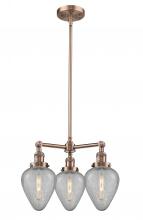 Innovations Lighting 207-AC-G165 - Geneseo - 3 Light - 26 inch - Antique Copper - Stem Hung - Chandelier