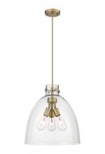 Innovations Lighting 410-3PL-BB-G412-16CL - Newton Bell - 3 Light - 16 inch - Brushed Brass - Cord hung - Pendant