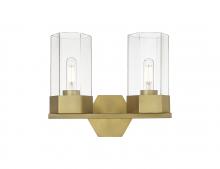 Innovations Lighting 427-2W-BB-G427-9CL - Claverack - 2 Light - 13 inch - Brushed Brass - Bath Vanity Light