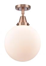 Innovations Lighting 447-1C-AC-G201-10 - Beacon - 1 Light - 10 inch - Antique Copper - Flush Mount