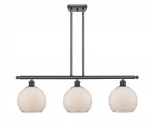 Innovations Lighting 516-3I-BK-G121-8CSN - Farmhouse Chicken Wire - 3 Light - 36 inch - Matte Black - Cord hung - Island Light