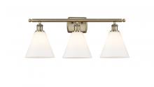 Innovations Lighting 516-3W-AB-GBC-81 - Berkshire - 3 Light - 28 inch - Antique Brass - Bath Vanity Light