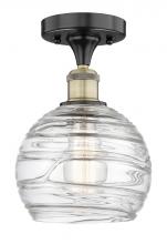 Innovations Lighting 616-1F-BAB-G1213-8 - Athens Deco Swirl - 1 Light - 8 inch - Black Antique Brass - Semi-Flush Mount