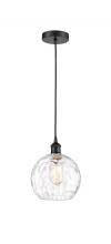 Innovations Lighting 616-1P-BK-G1215-8 - Athens Water Glass - 1 Light - 8 inch - Matte Black - Cord hung - Mini Pendant