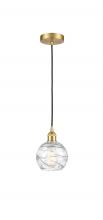 Innovations Lighting 616-1P-SG-G1213-6 - Athens Deco Swirl - 1 Light - 6 inch - Satin Gold - Cord hung - Mini Pendant