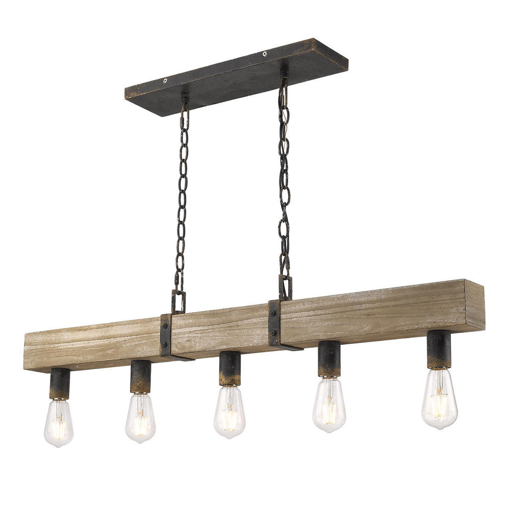 Garrett Linear Pendant in Antique Black Iron