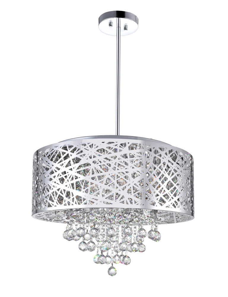 chrome drum shade chandelier