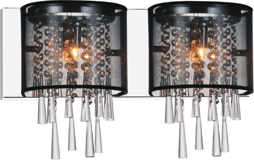 2 Light Vanity Light With Chrome Finish 5519w19c 2 Black Lighting Depot